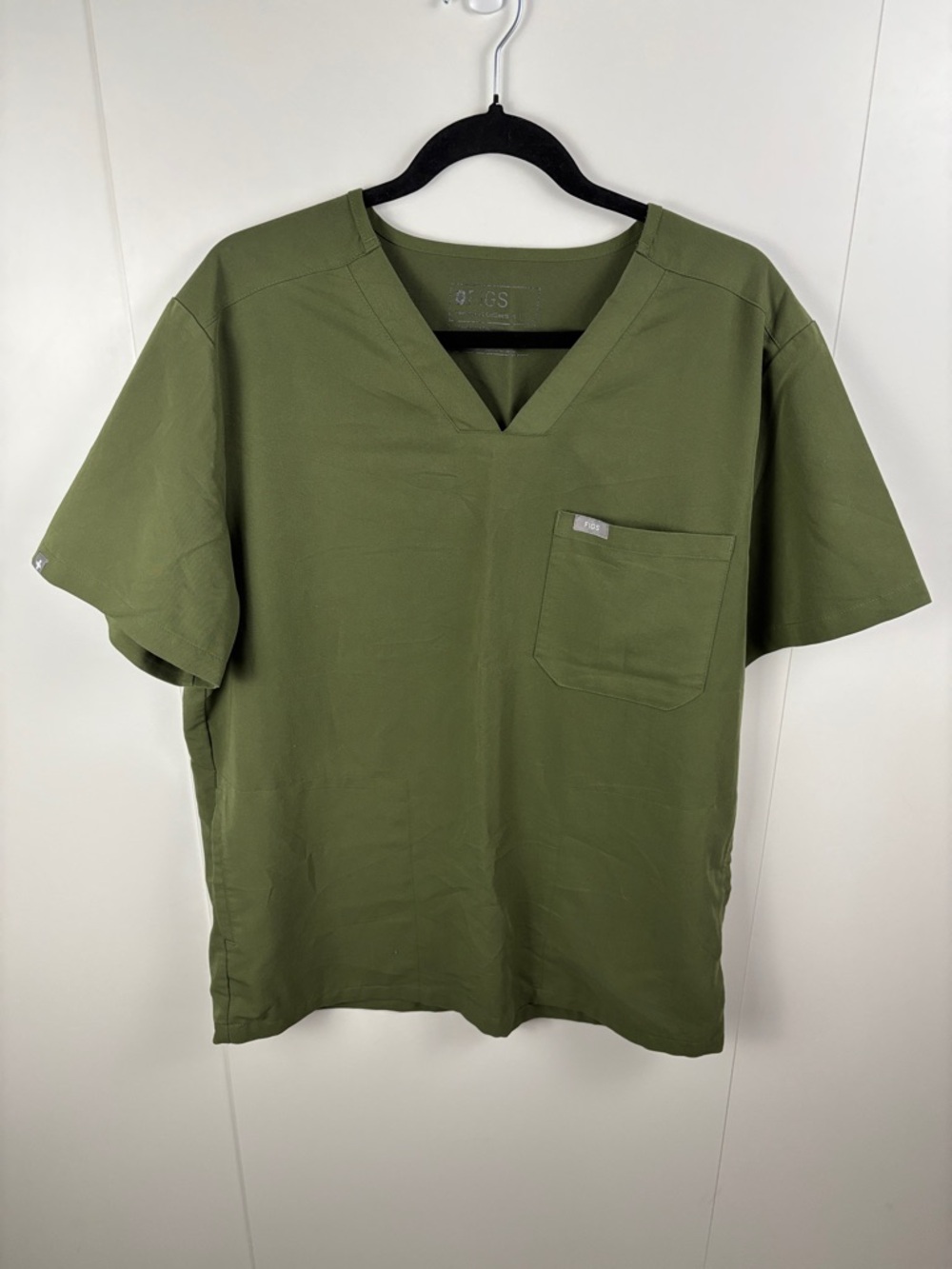 FIGS Olive Green Men's L Scrub Top Shirt Short Sleeve Technical Collection Work